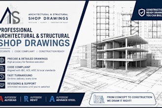 draw architectural and structural shop drawing