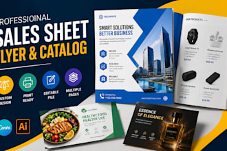 design professional sales sheet sell sheet flyer and product catalog