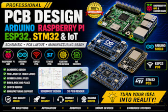 design custom raspberry pi hat, arduino shield,motor control esp32 and stm32 pcb