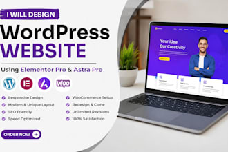 design wordpress website with elementor pro brizy astra pro kadence woocommerce