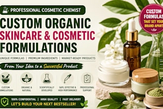 formulate organic skincare and cosmetic product formulations