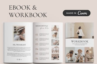 design canva editable, worksheet, workbook, editorial magazine layout