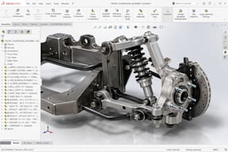 do 3d industrial machinery cad design, 3d cad design and 3d model in solidworks