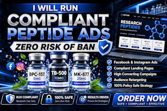 fix peptide ads issue run tiktok ads, meta ads google ads for peptide