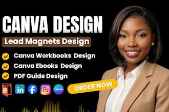 design canva lead magnets canva ebook canava workbooks and PDF guide