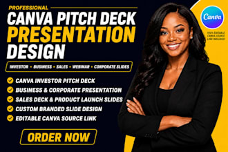 design canva pitch deck investor business presentation sales webinar slides