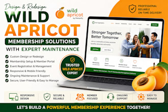design redesign wild apricot membership website with expert maintenance