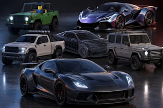 create game ready 3d car and vehicle models for gta, fivem, roblox, unity