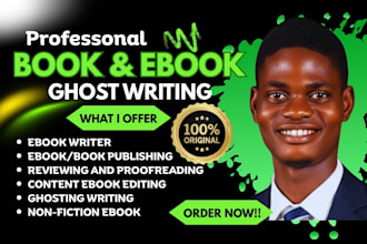 ghostwrite nonfiction ebook wellness bookwriter, fiction manuscript book editing