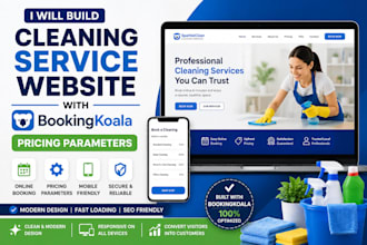 build cleaning service website with bookingkoala pricing parameters