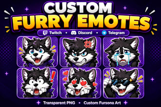 draw furry emotes for twitch and discord