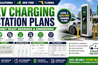 do US ev charging plans electrical drawings load calculation