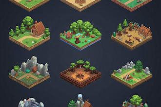 create pixel art sprites, game assets, tilesets and animations for indie games