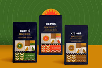 design premium coffee bag, pouch and packaging design