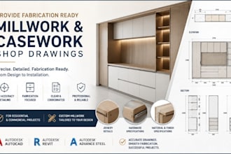 provide fabrication ready millwork and casework shop drawings