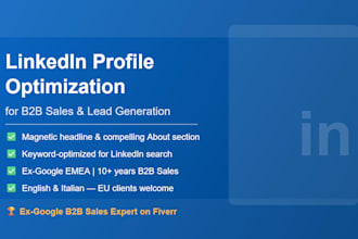 optimize your linkedin profile for b2b sales and lead generation