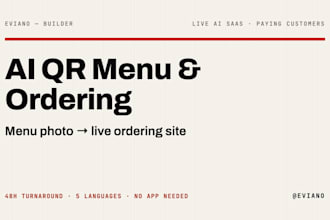 create an ai qr menu and online ordering site for your restaurant