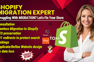 migrate, clone wix, wordpress, squarespace or woocommerce to shopify