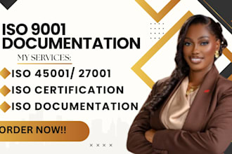 prepare iso certification documents for iso 9001, 13485, 22716 gmp and 27701