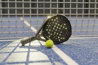 visualize padel courts complex, paddle rackets design, tennis, football techpack