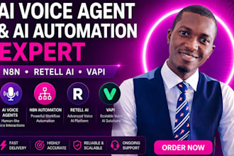 build ai voice agents, ai workflow automation on n8n, vapi or retell ai