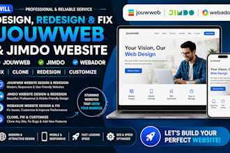 design jouwweb website jimdo webador website fix, clone, redesign jouwweb