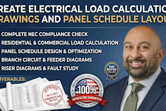 create electrical load calculation drawings and panel schedule layout