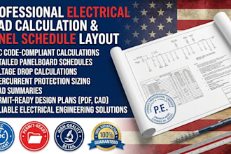 create electrical load calculation drawings and panel schedule layout