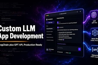 develop a custom llm app with langchain, openai gpt api, vector search, rag bot