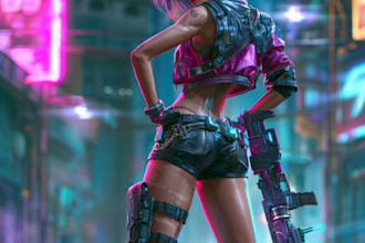 cyberpunk female character desing