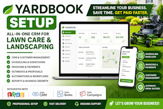 yardbook setup lawn care landscaping CRM scheduling invoicing customer hvac zoho