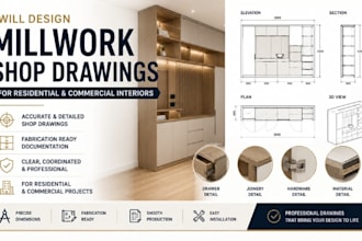 design  millwork shop drawings for residential and commercial
