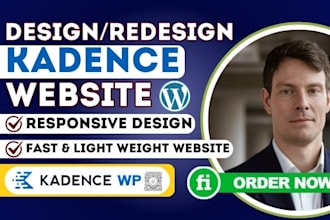 design wordpress kadence theme and blocks, kadence pro, all plugins, gutenberg