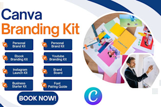create canva branding logo business card brand board starter personal brand kit