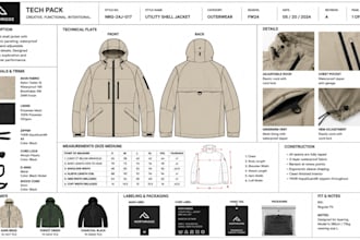 create a clothing tech pack for apparel manufacturing