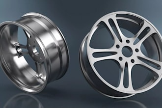 create 3d bike and car wheel, rim and tire designs for cnc manufacturing