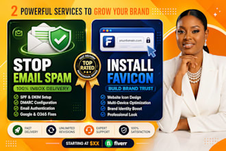 configure spf dkim dmarc records, add custom domain favicon and fix email spam