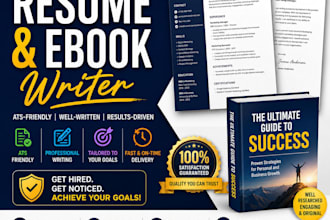 write ats resume and professional CV or ebook