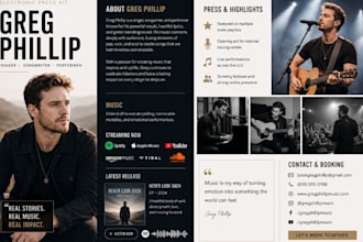 design dj press kit, media kit, one sheet, music epk design, influential kit
