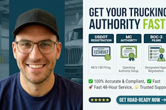 set up usdot registration, mc authority, and boc 3 filing for trucking company