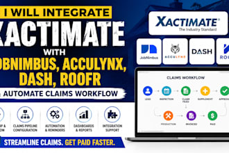 integrate xactimate with jobnimbus, acclynxr, roofr and automate claims workflow