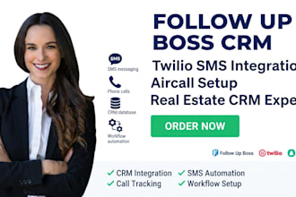 integrate twilio SMS and aircall with follow up boss CRM