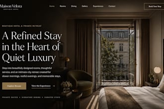 build squarespace boutique hotel website with booking