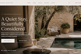 build squarespace boutique hotel website with direct booking