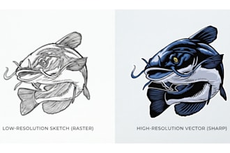 redraw images to vector files, restore logo, vectorize existing images