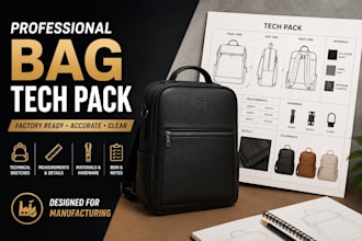 design bag tech pack, handbag tech pack, backpack tech pack, duffel bag design