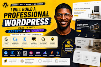 build a professional wordpress website with kadence, blocksy, divi and gutenberg