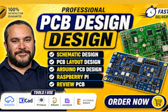 do pcb layout design, schematic, multilayer pcb layout, esp32, stm32 and arduino