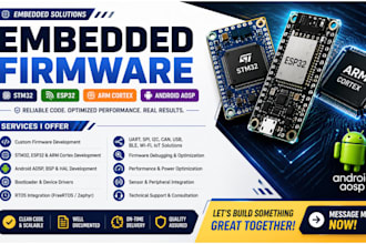 develop embedded firmware for stm32 esp32 arm cortex and android aosp