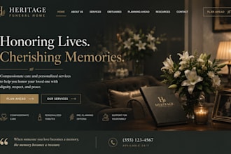 build squarespace funeral home website obituary memorial website